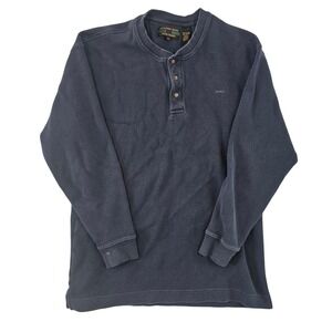 Alexander Julian Colours Mens XL Navy Blue CottonHenley Long Sleeve Shirt 848603